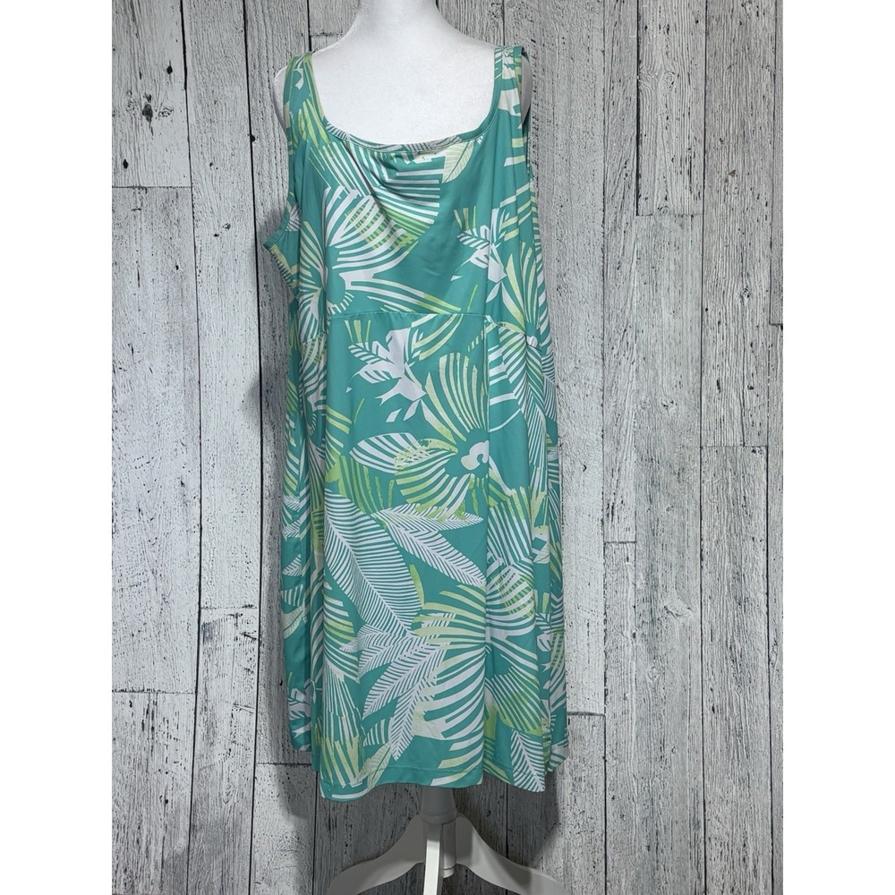 Columbia PFG Women's Fishing Dress Size 2X Tropical Palm Leaf Sport Wear